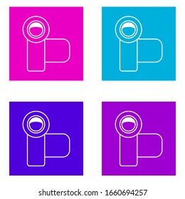 Icono de cámara de video . Esquema simple vector de color de medios establecido para UI y UX, sitio web o aplicación móvil
