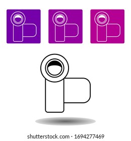 Icono de cámara de video. Esquema simple vector de medios establecido para UI y UX, sitio web o aplicación móvil
