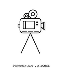 Video camera icon Simple thin line flat symbol