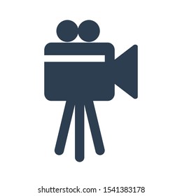 Video Camera Icon With Stand. Video Recorder Icon. 