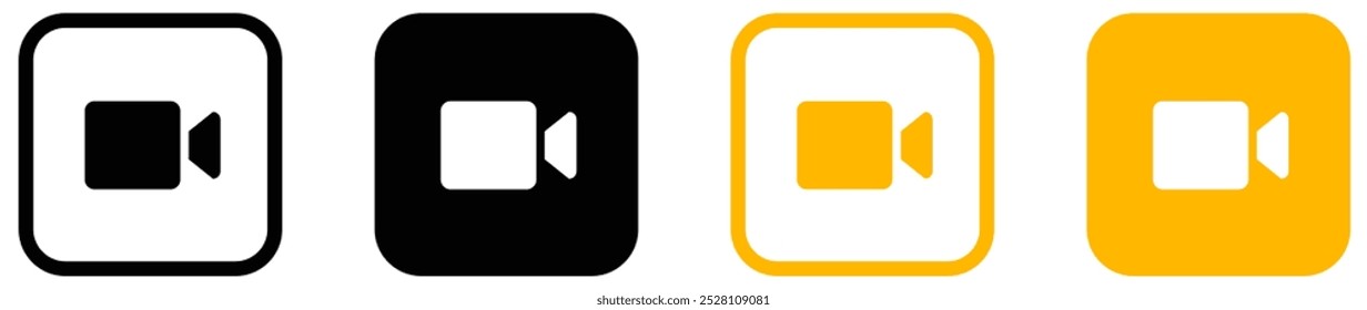 Video camera icon for streaming , facetime icons video call symbol.