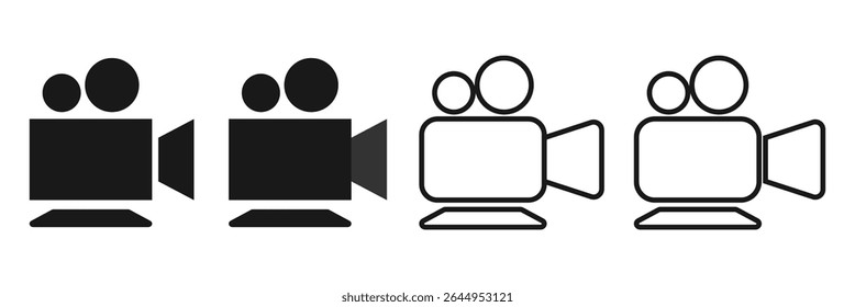 video camera icon for streaming , facetime icons video call symbol