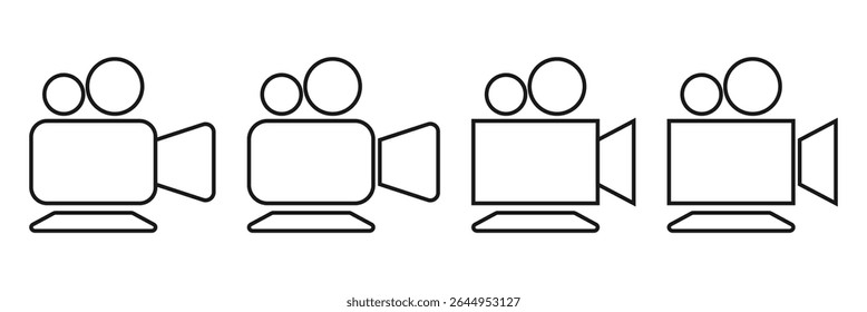 video camera icon for streaming , facetime icons video call symbol