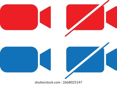 Video Icono de la cámara para la transmisión. Jugar Botones signo, reproductor de iconos de Botón, grabación y símbolo de medios, sonido, reproducir Botones signo ilustración,
