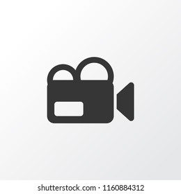 Video camera icon symbol. Premium quality isolated camcorder element in trendy style.
