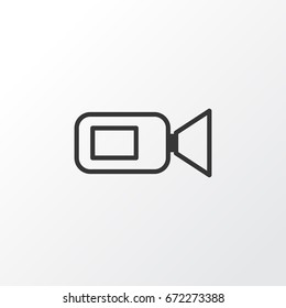 Video Camera Icon Symbol. Premium Quality Isolated Camcorder Element In Trendy Style.