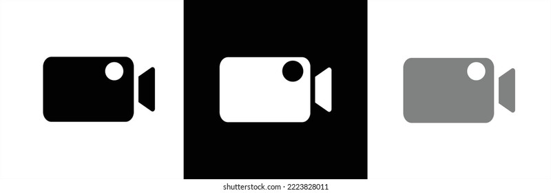 Videokamera-Symbol. Symbolsatz für Videokamera-Symbole. Videokamerazeichen. Vektorgrafik.