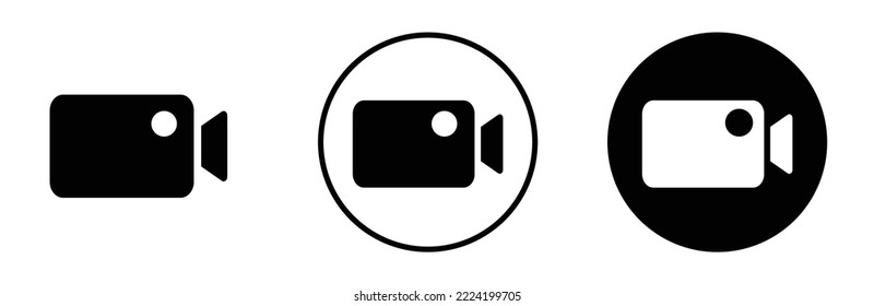 video camera icon. video camera symbol icon set. Video camera sign. Vector illustration.