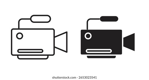 Das Symbol der Videokamera ist schwarz eingestellt. Linien- und Flachsymbole