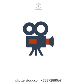 video camera icon symbol vector illustration isolated on white background