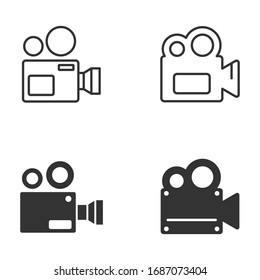 video camera icon template color editable. video camera symbol vector sign isolated on white background.