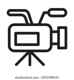 Video camera icon in thin line style. Vector illustration graphic design