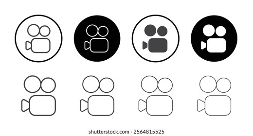 Video camera icon Thin outline art symbol