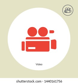Video camera icon in trendy design style. Video camera on vector icon modern and simple flat symbol for web site, mobile app, UI. Setting icon vector illustration, EPS10