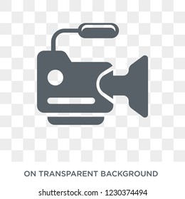 Video camera icon. Trendy flat vector Video camera icon on transparent background from Electronic devices collection. 