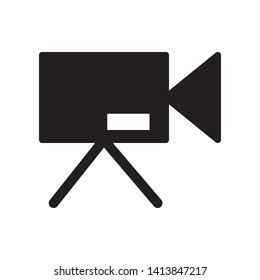 Video camera icon in trendy flat style design. Vector graphic illustration. Suitable for website design, logo, app, and ui. EPS 10.