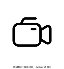 Icono de videocámara en estilo plano de moda aislado en fondo blanco. Símbolo de silueta de cámara de vídeo para el diseño de tu sitio web, logotipo, aplicación, interfaz de usuario. Ilustración del vector, EPS10.