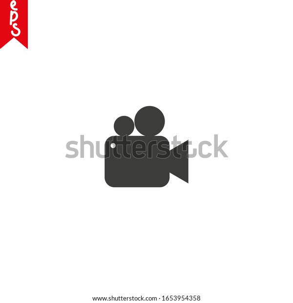 Video camera icon in trendy flat style\
isolated on background. Video camera icon page symbol for your web\
site design Video camera icon logo, app, UI. Video camera icon\
Vector illustration,
