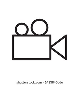 Video camera icon in trendy outline style design. Vector graphic illustration. Suitable for website design, logo, app, and ui. Editable vector stroke. EPS 10.