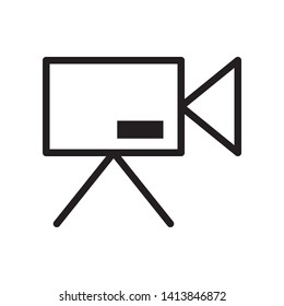 Video camera icon in trendy outline style design. Vector graphic illustration. Suitable for website design, logo, app, and ui. Editable vector stroke. EPS 10.