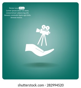 Video camera icon vector
