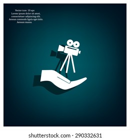 Video camera icon vector