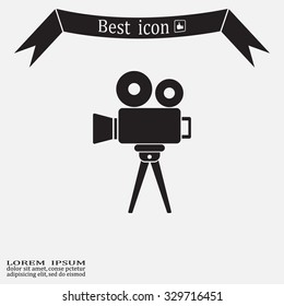 Video camera icon vector