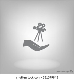 Video camera icon vector