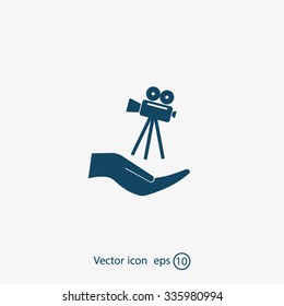 Video camera icon vector