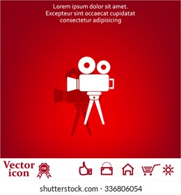 Video camera icon vector