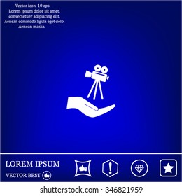 Video camera icon vector
