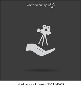 Video camera icon vector