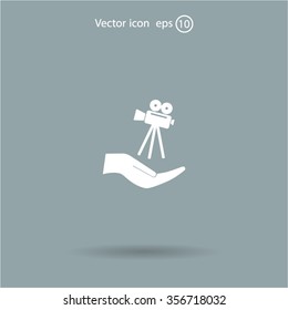 Video camera icon vector