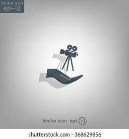 Video camera icon vector