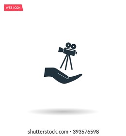 Video camera icon vector