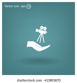 Video camera icon vector