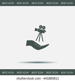 Video camera icon vector