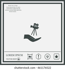 Video camera icon vector