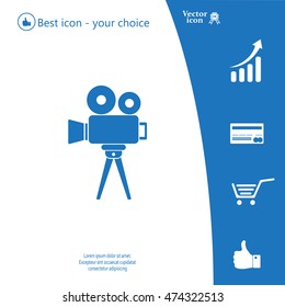 Video camera icon vector