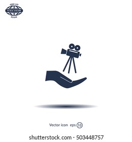 Video camera icon vector