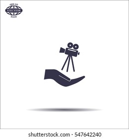 Video camera icon vector
