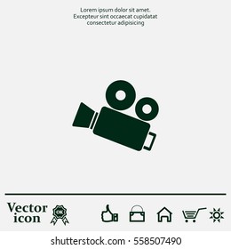 Video camera icon vector