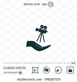 Video camera icon vector