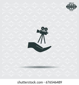 Video camera icon vector