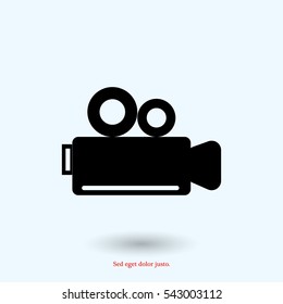 video camera icon, vector best flat icon, EPS