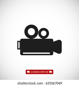 video camera icon, vector best flat icon, EPS