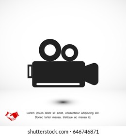 video camera icon, vector best flat icon, EPS