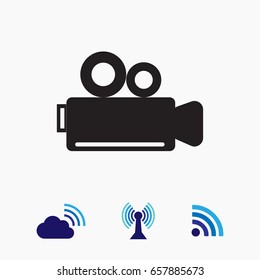 video camera icon, vector best flat icon, EPS