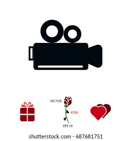 video camera icon, vector best flat icon, EPS