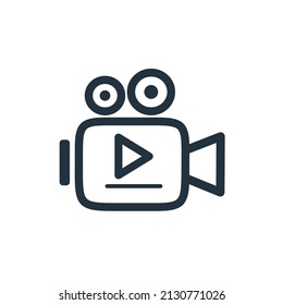 video camera icon vector.  film camera symbol sign isolated on white background